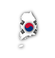 map and flag of south korea vector image