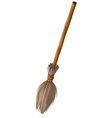 Brown broom with long wooden handle Royalty Free Vector