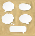 speech bubble set with old paper vector image