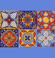 mexican talavera ceramic tile pattern ethnic folk vector image