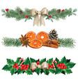 elegant watercolor natural christmas dividers vector image vector image