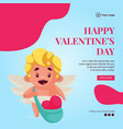 happy valentines day banner design vector image