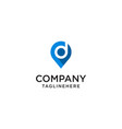 letter d with map pointer logo design concept vector image