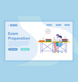 exam preparation landing page with banner vector image