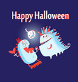 greeting card with monsters vector image vector image