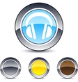 headphones round button vector image vector image