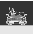 woman and man in car vector image vector image