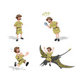 set images of professor in cartoon style vector image vector image