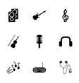 black music icons set vector image