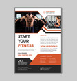 fitness flyer template vector image