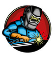 welder round sign vector image