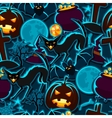 happy halloween seamless pattern with stickers vector image vector image