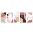 set of abstract creative backgrounds in minimal vector image vector image
