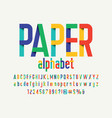 paper fold font vector image vector image