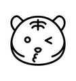 cute tiger emoticon line style vector image