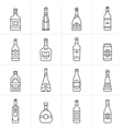 aalcohol bottles icon set vector image