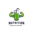healthy juice logo energy drink with cup vector image vector image