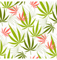 seamless pattern with hemp leaves on a white vector image