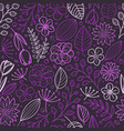 violet floral seamless background template vector image