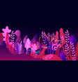 fantastic colorful leaves on black background vector image vector image