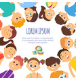 background with smiling faces of different kids vector image