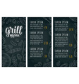 restaurant or cafe menu bbq with price grill vector image vector image