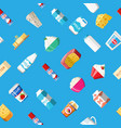 dairy products set seamless pattern vector image vector image