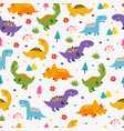 dinosaurs seamless pattern for kids creative vector image