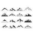 set of mountains shapes mountain silhouettes vector image vector image
