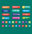colorful website buttons design vector image vector image