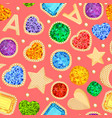 jewelry gemstones gold fashion seamless pattern vector image