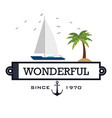 nautical frame with sailboat vector image