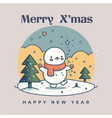 merry christmas happy new year greetings card vector image vector image
