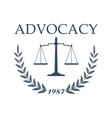 lawyer office and law firm symbol design vector image