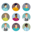 set of business characters in the circle vector image