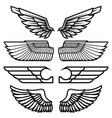 set of the wings isolated on white background vector image