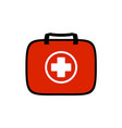 first aid kit for travel purposes symbol red bag vector image