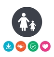 one-parent family with one child sign icon vector image