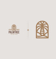 palm tree simple line logo template universal vector image vector image