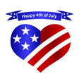american independence day heart and banner vector image