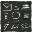 education icons set on old black board vector image vector image