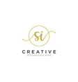 initial si feminine logo beauty monogram vector image