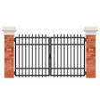 brick and steel gate isolated on white background vector image vector image