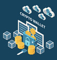 crypto wallet composition vector image vector image