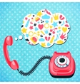 old telephone chat concept vector image vector image