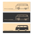 set of vintage car silhouettes bus van wagon vector image vector image