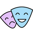 theatre mask drama and comedy icon vector image