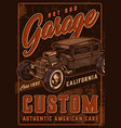 hot rod custom garage vintage poster vector image