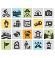 black camping icons set vector image