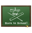 green wood school desks and hand-drawn chalk pictu vector image